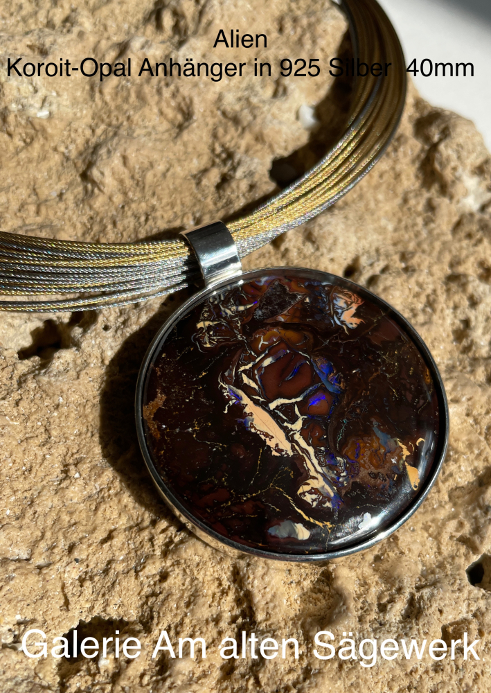 Koroit-Opal Anhänger ca.40 mm in 925 Silber